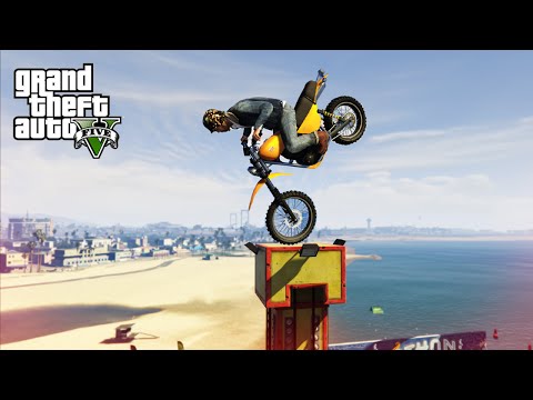 CRAZY MOTORBIKE STUNTS! - (GTA 5 Top 10 Stunts)
