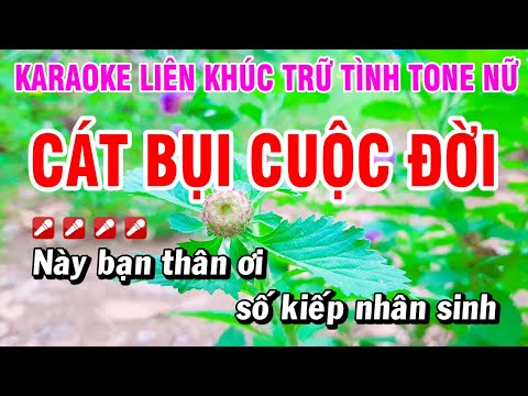 Karaoke Liên Khúc Trữ Tình Tone Nữ Nhạc Sống Dễ Hát – Cát Bụi Cuộc Đời | Hoài Phong Organ