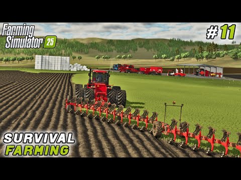 Bale Management & Creating a Huge New Field with Powerful Equipment! | Survival Farming | ep #11