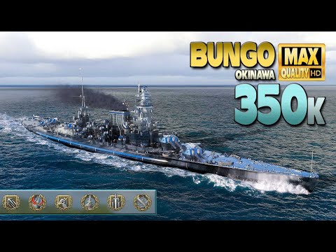 Battleship Bungo  In a Cyclone on map Okinawa   World of Warships