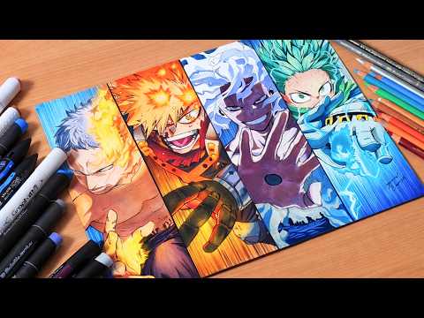 Drawing Midoriya, Shigaraki, Bakugo and All For One | From My Hero Academia