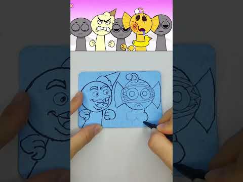 Drawing Sprunki Creamy & Sprunki Bailey on the Magic Sponge 💛🧽 #incrediboxsprunki #drawing #sprunki