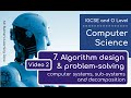 Algorithm Design and Problem Solving Concepts