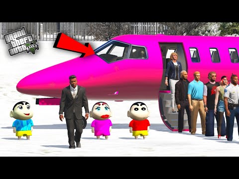 GTA 5 : Franklin Landing First Flight Experience With Shinchan & Pinchan in GTA 5 ! JSS GAMER