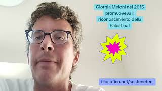DIEGO FUSARO: Giorgia Meloni nel 2015 promuoveva il riconoscimento della Palestina! 