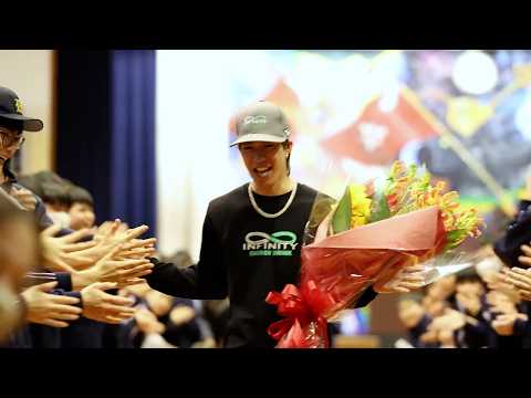 ジャンプ二階堂選手が母校訪問