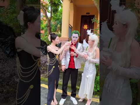 White Angel gives Joker a drink#college #love #funny