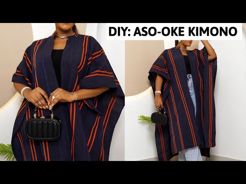 How to Cut and Sew an ASO-OKE Kimono| Easy Cutting and sewing tutorial.