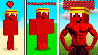 A Cada Coração Fico MAIOR no Minecraft!