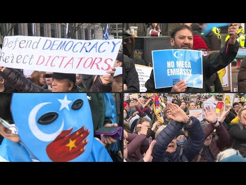 Protesters gather against plans to open new Chinese mega-embassy in London | AFP