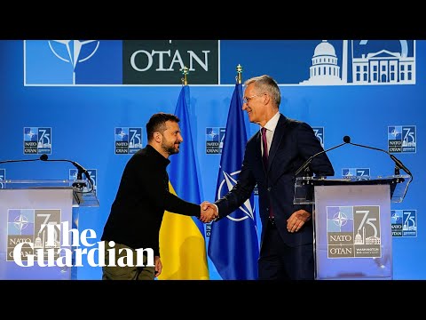 Nato chief says 'Ukraine's future is in Nato' in joint news conference with Zelenskiy