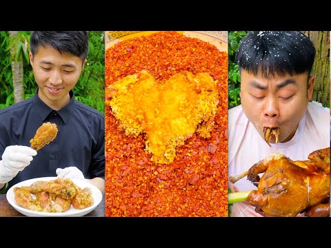 How do Chinese eat chicken? | Chinese food | ASMR MUKBANG | Songsong and Ermao