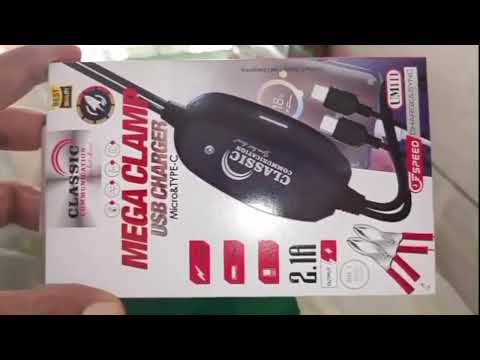 Mega clamp USB charger black color 2.1A new model version classic 