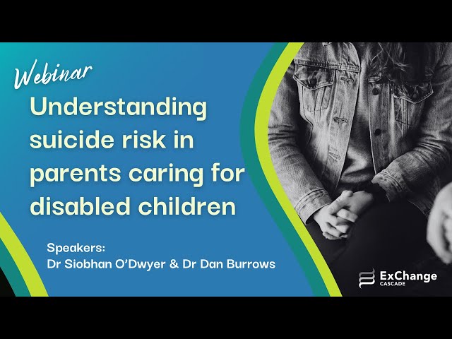 Presented by Dr Siobhan O'Dwyer + Dr Dan Burrows

CW: Discussions of suicide & homicide.

New research has found that parent carers may be a high-risk group for suicide. More than 40% have thought about suicide, with some already having attempted suicide. Depression, dysfunctional coping, and feeling trapped in the caring role all increase the likelihood that parents of disabled children will contemplate suicide. This presentation will introduce you to the evidence on suicide risk in parent carers, explore the implications for policy and practice, and provide opportunities for you to discuss your own experiences of supporting at-risk parent carers.
------------------------------------------------

Located within the Cardiff University School of Social Sciences, CASCADE Research Centre is concerned with all aspects of community-based responses to social needs in children and families, including family support services, children in need services, child protection, and looking after children and adoption.
https://cascadewales.org/

​ExChange is a project within CASCADE. ExChange an all-Wales network that brings the stakeholders in social care together to share experiences and expertise, and to learn from one another through free events and online resources. Our aim is to improve social work and social care services by creating dialogue and ongoing relationships between people with different types of expertise, informed by recent and current research.
https://www.exchangewales.org/

Mae Canolfan Ymchwil CASCADE wedi'i lleoli o fewn Ysgol y Gwyddorau Cymdeithasol ym Mhrifysgol Caerdydd. Mae’n ymwneud â phob agwedd ar ymatebion cymunedol i anghenion cymdeithasol plant a theuluoedd, gan gynnwys gwasanaethau cymorth i deuluoedd, gwasanaethau i blant mewn angen, amddiffyn plant, plant sy'n derbyn gofal, a mabwysiadu.
https://cascadewales.org/

​Mae ExChange yn brosiect o fewn CASCADE. Rhwydwaith Cymru-gyfan yw ExChange. Ei nod yw dod â'r holl randdeiliaid o fewn gofal cymdeithasol ynghyd i rannu profiadau ac arbenigedd, ac i ddysgu o'i gilydd drwy adnoddau ar-lein a digwyddiadau rhad ac am ddim. Ein nod yw gwella gwaith cymdeithasol a gwasanaethau gofal cymdeithasol drwy sbarduno trafodaeth a meithrin perthnasau parhaus rhwng pobl â gwahanol fathau o arbenigedd, ar sail ymchwil diweddar a chyfredol.
https://www.exchangewales.org/