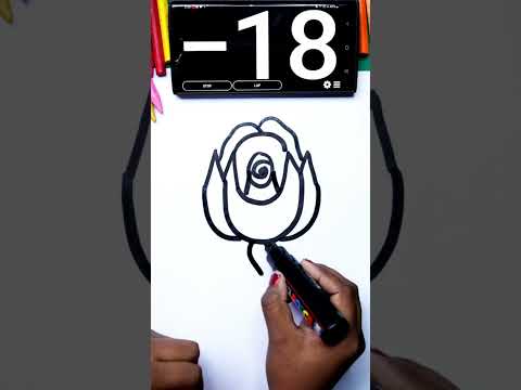 How to draw Rose easy MOM - How to draw animal drawing easily// How to time Limit challenge