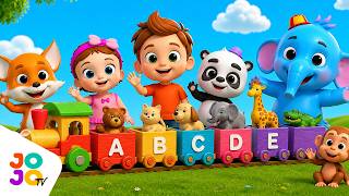 Learn ABC Alphabet A to Z with Animals 🚂 | Animal Names & Colors for Kids