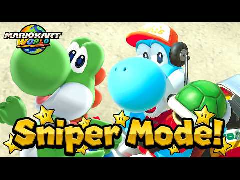 Mario Kart World Balloon Battle Food Slinger Yoshi on Hot Rod on Standard Bike