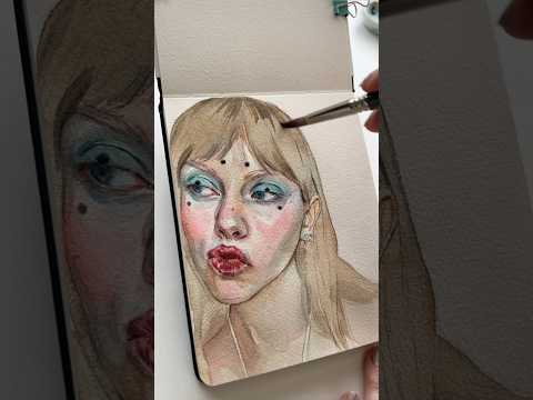 colorful portrait in a sketchbook🌈#artshorts #art #sketchbook #portrait #arttutorial