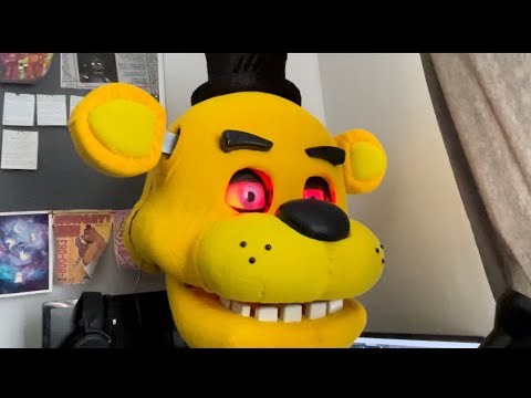 Outside Your Window!!! REAL LIFE Golden Freddy ANIMATRONIC!!!! singing (Fredbear) (FNAF)