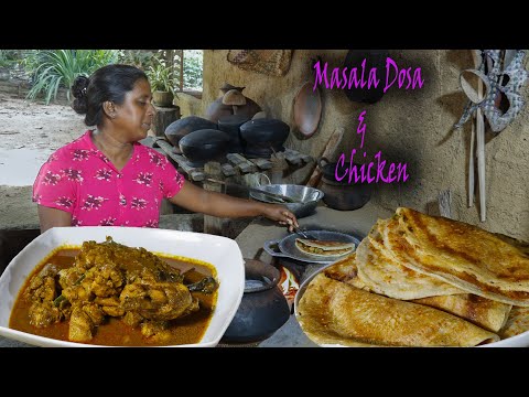 Masala Dosa ! Dosa chutney and chicken curry for masala dosa.I made it.     village kitchen recipe