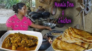 Masala Dosa ! Dosa chutney and chicken curry for masala dosa.I made it.     village kitchen recipe