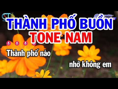 Karaoke Thành Phố Buồn Tone Nam Em || Nhạc Sống Đồng Sen