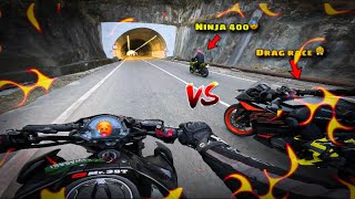 Sunday ride par ho gye drag race😤 || ninja 400 vs rc390 🥵 || tabhi ride