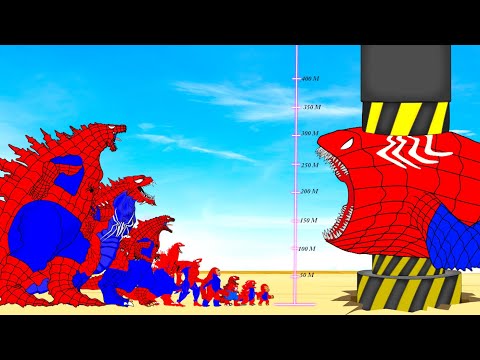 All Monsters SPIDER Godzilla & KONG, BLOOP Vs HYDRAULIC COMPRESSOR: Ranked From Weakest To Strongest