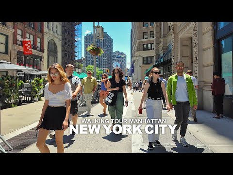 New York Manhattan Summer Walk, Madison Square, Broadway, Union Square, Lafayette Street, 5th Avenue