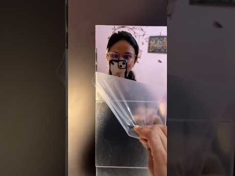Acrylic Mirror Sticker trying First time 😱🤨Review #acrylic #review #mirror #shorts #sticker