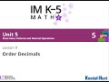 Ordering and Comparing Decimals