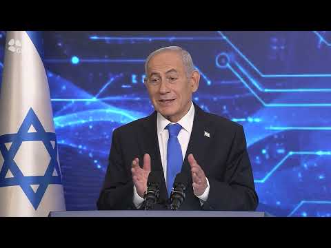 ראש הממשלה נתניהו וראש המטה הלאומי לבינה מלאכותית אסקל בהשקת התכנית הלאומית לבינה מלאכותית