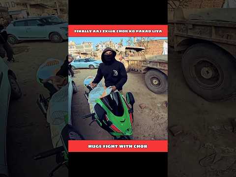 Finally zx10r chor ko pakad liya | Jannu stuntz fight with chor #shortvideo