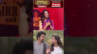 Thalapathy Style-ல kiss கொடுத்த Meenaakshi Chaudhary 😘 Vijay Fangirl Moment🥰