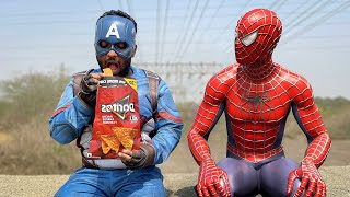 CAPTAIN-AMERICA vs SPIDER-MAN vs PAC-MAN #2 | Compilation Video | #pacman #spiderman #superhero