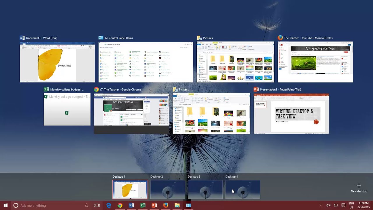 How to Use Task View and Virtual Desktop in Windows 10 Tutorial - The Teacher