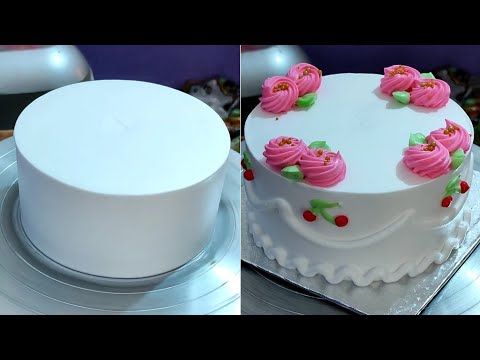 easy cake decorating for beginners| vanilla flavour cake decoratin| grand line bakery