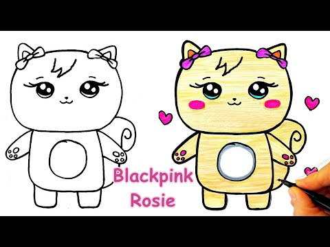 Blackpink Rosie Oyuncağı Çizimi - How to Draw Rosie Squirrel | Rose Blackpink - Blackpink çizimleri
