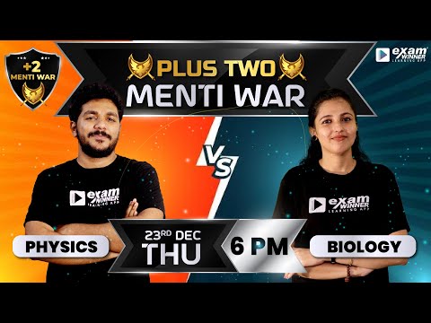 Plus Two Menti War | Live Class | Physics vs Biology |Chapter 1-3 |Exam Winner