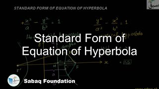 Standard Form of Equation of Hyperbola