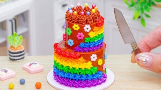 How To Make Miniature Cake Recipe❤️Satisfying Mini Rainbow Cake Dessert With Chocolate