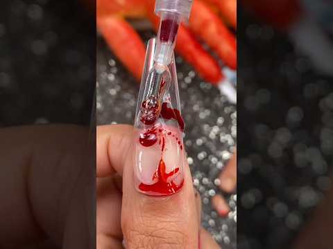 Haunted Nurse Turns my Nail into a 🩸💉 Bl00d Clot 🧟‍♀️ SpoOky Season #nails #nailart #satisfying