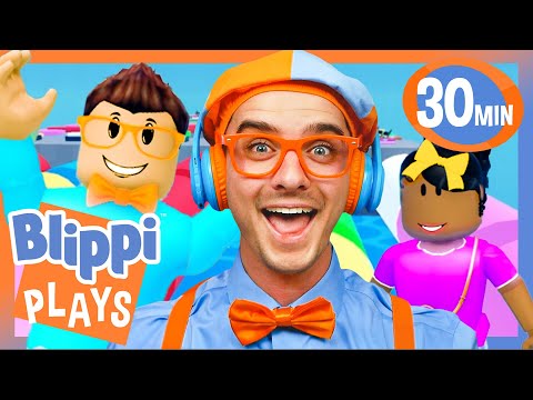 Blippi and Meekah Play Multiplayer Puzzle Games! | BEST OF BLIPPI PLAYS ROBLOX | Kids Gaming Videos
