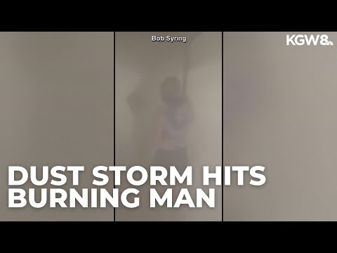 YouTube video thumbnail: Burning Man Festival in Nevada Hit With 50 mph Wind Storm