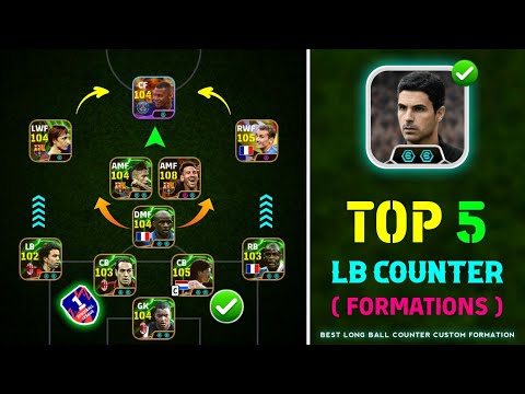 Top 5 Best Formations For Long Ball Counter In eFootball 2025 || Best Custom Formation For Lbc