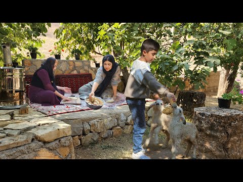 Cooking Lavash Bread on a Saj | Rustic Village Style - lavash bread rolls stuffed with Lamb