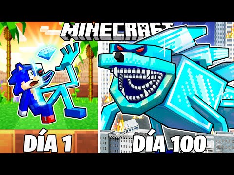 ¡Sobreviví 100 DÍAS como SHIN SONIC DIAMANTE en Minecraft HARDCORE!