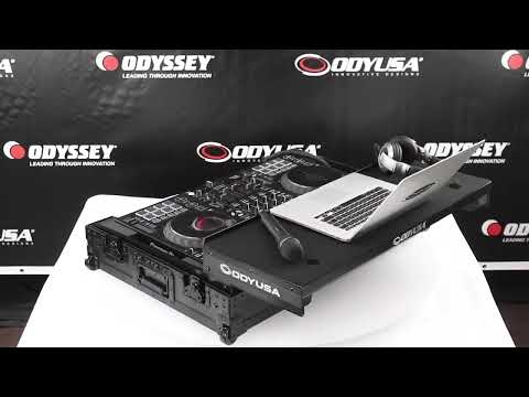 Odyssey Black Label DDJ-FLX10 1U Flight Case with Glide Style Laptop Platform and Corner Wheels