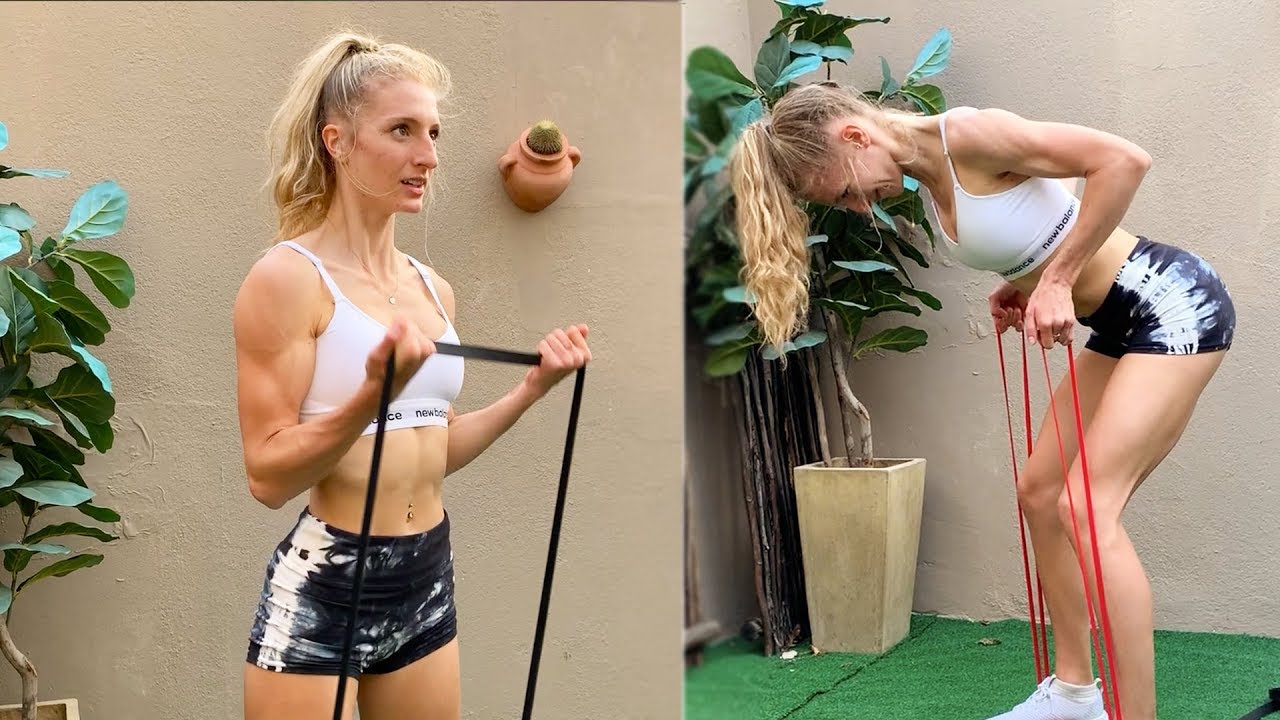 AT HOME back, arm & shoulder workout Tone with resistance bands!