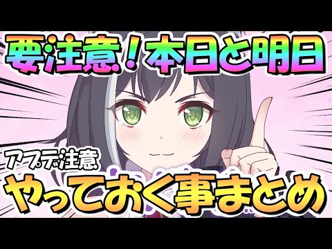 【プリコネR】要注意！本日と明日にやっておきたい事まとめ！解説してたらガッツリ反面教師になってしまった…普段と少し違う点あり【アプデ】